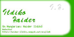 ildiko haider business card