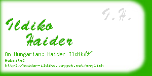 ildiko haider business card